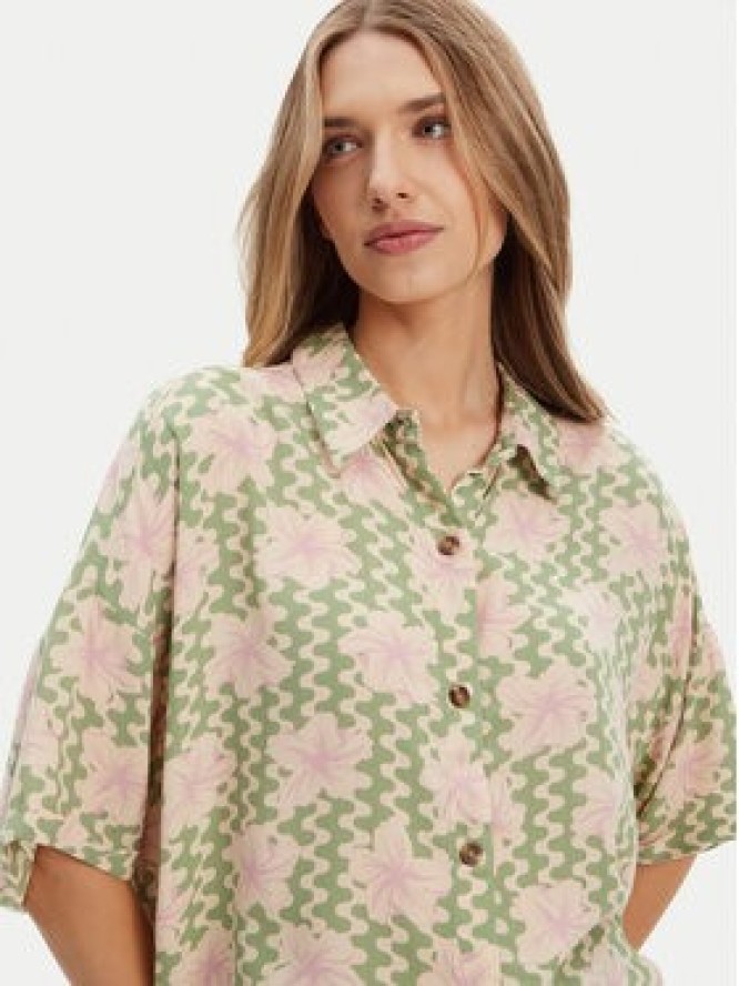 Roxy Koszula Beach Nostalgia ERJWT03665 Zielony Regular Fit