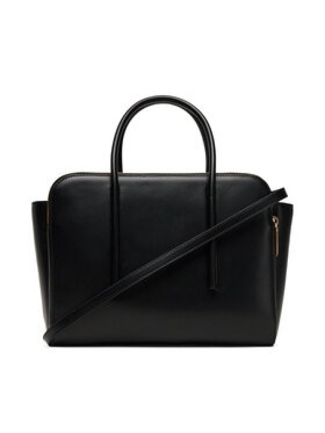 Calvin Klein Torebka Carryall Mini Leather Tote Bag LV04F3034G Czarny