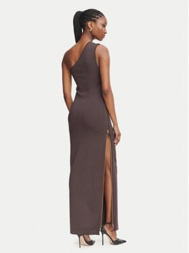 Elisabetta Franchi Sukienka wieczorowa AM-07B-66E2-V700 Brązowy ciemny Slim Fit