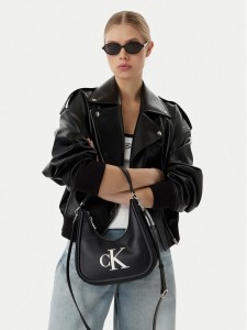 Calvin Klein Torebka Bold Ck Small Crescent LV04F3561G Czarny
