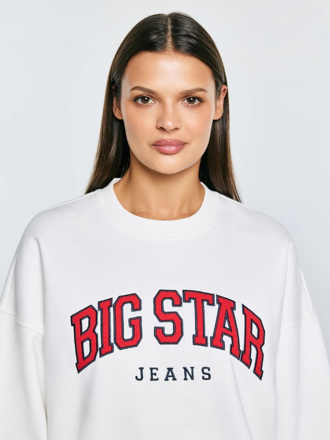 Bluza damska z logo BIG STAR biała Rubena 100