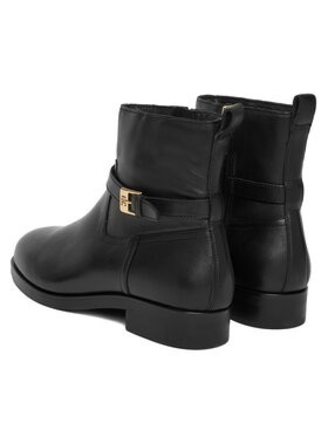 Tommy Hilfiger Botki Th Buckle Riding Leather Bootie FW0FW08781 Czarny