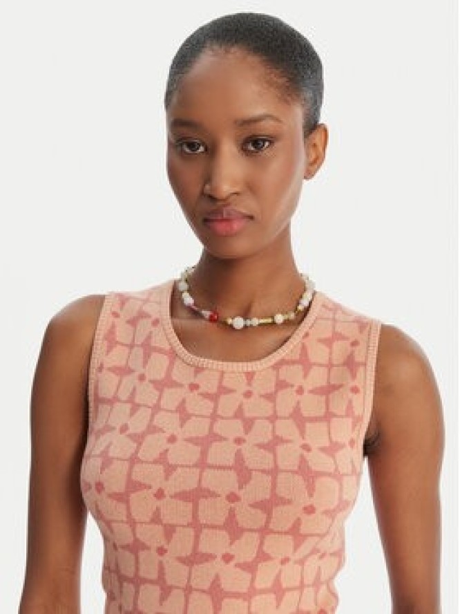 RVCA Top Shiver 23B071504 Różowy Slim Fit