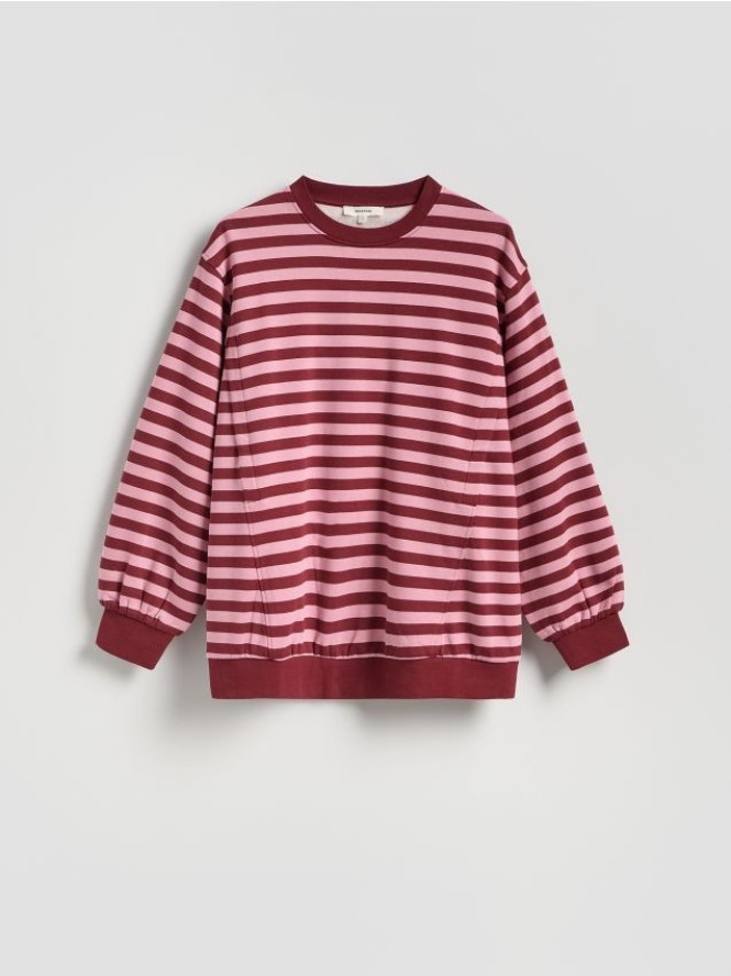 Bawełniana bluza w paski - wielobarwny