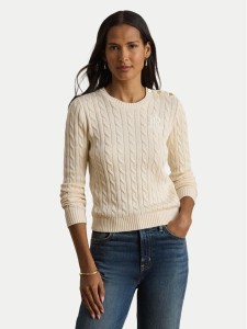 LAUREN RALPH LAUREN Sweter 200P14039003 Kremowy Regular Fit
