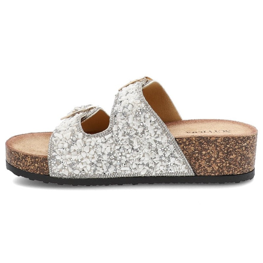 Białe Klapki Sca'Viola Eleganckie Obuwie Damskie