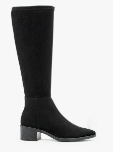 Czarne elastyczne kozaki z szeroką cholewką