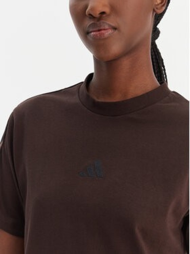 adidas T-Shirt Seasonal Essentials Leopard Print KE8830 Brązowy Regular Fit