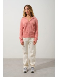 AUTHENTIC CASHMERE Kaszmirowy kardigan "Antigo" w kolorze łososiowym rozmiar: S