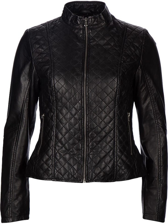 7eleven Skórzana kurtka "Luise" w kolorze czarnym rozmiar: 44