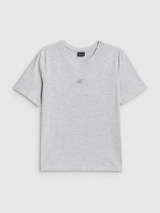 4F T-shirt regular gładki damski - szary M