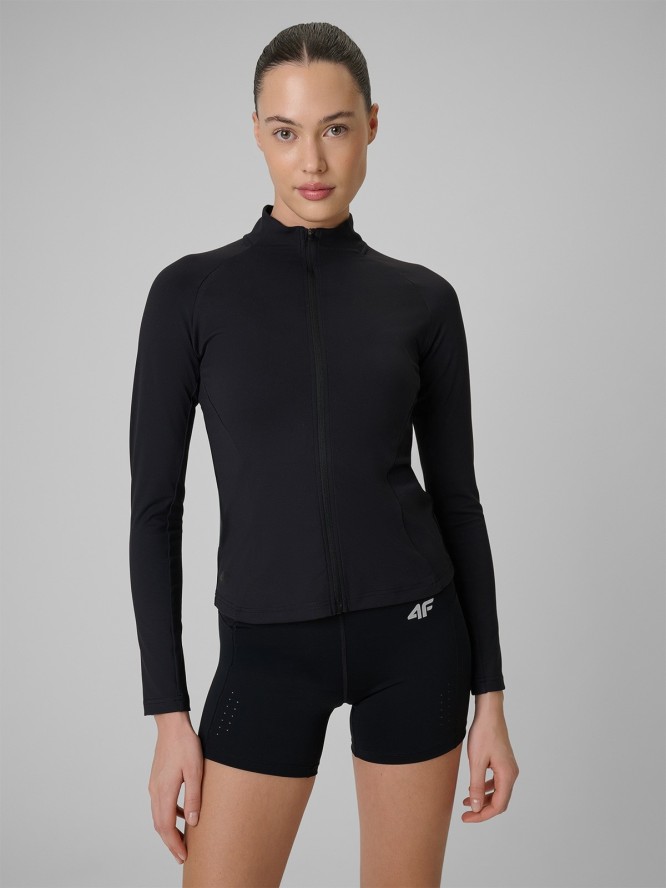 4F Bluza treningowa slim bez kaptura damska - czarna M