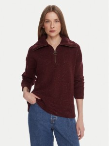 Barbour Sweter LKN1579RE88 Bordowy Regular Fit