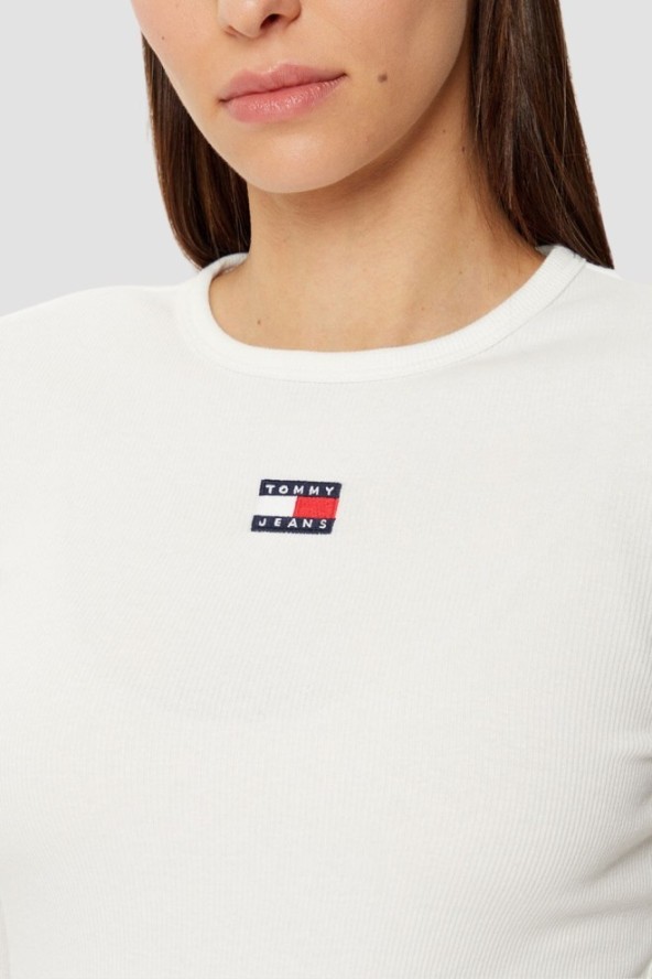 TOMMY JEANS Beżowy damski longsleeve, Rozmiar L