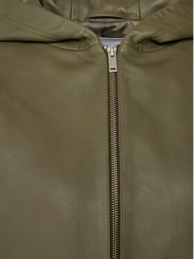 2NDDAY Kurtka skórzana 2251512606 190515 Zielony Regular Fit