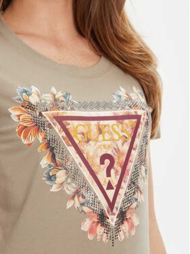 Guess T-Shirt W5YI08 J1314 Zielony Regular Fit