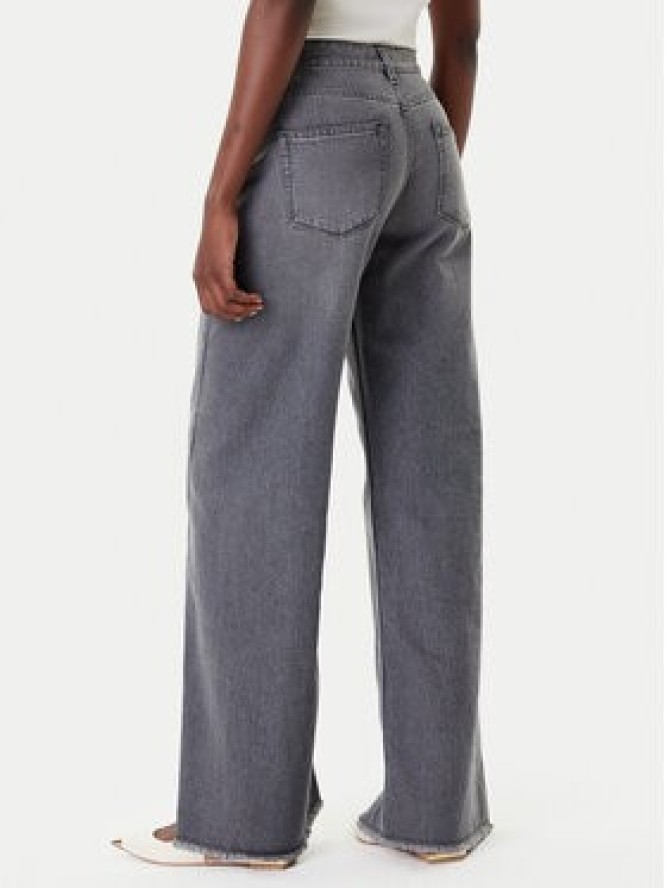 Simona Corsellini Jeansy A25CPPAT0601 Szary Wide Leg