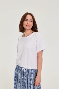 T-shirt z wiązaniem biały