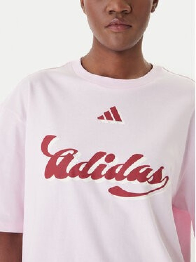 adidas T-Shirt House Of Tiro Graphic KB7169 Różowy Oversize