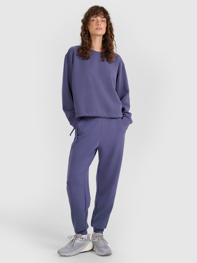 4F Bluza dresowa nierozpinana z modalem damska - granatowa XL