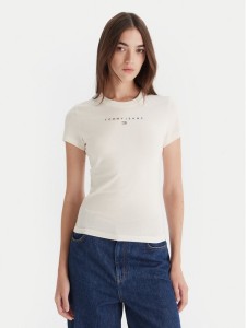 Tommy Jeans T-Shirt Bling Linear DW0DW21550 Biały Slim Fit