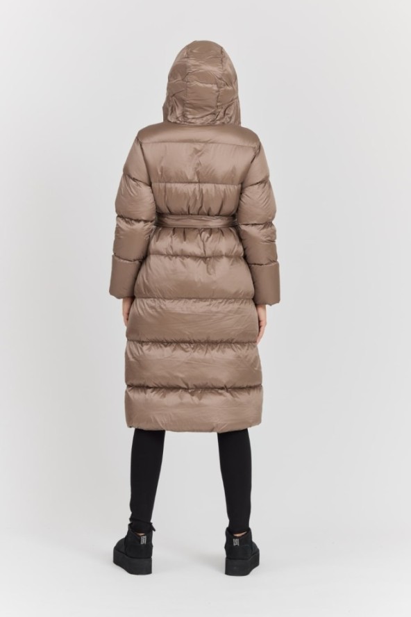 HETREGO Beżowy damski puchowy płaszcz Karen Woman Quilted Coat, Rozmiar 38 EU - 42 IT