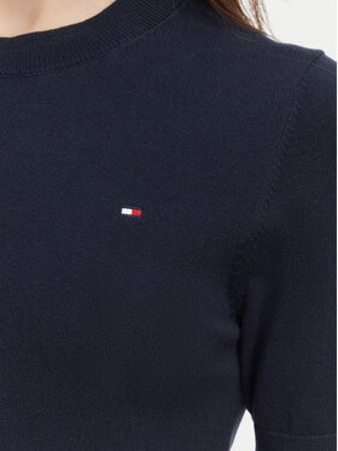 Tommy Hilfiger Sweter WW0WW49705 Granatowy Slim Fit