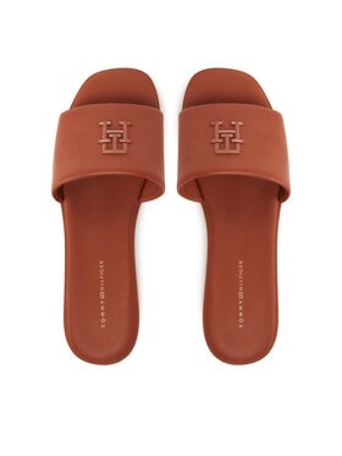 Tommy Hilfiger Klapki Th Logo Hardware Leather Mule FW0FW08806 Brązowy
