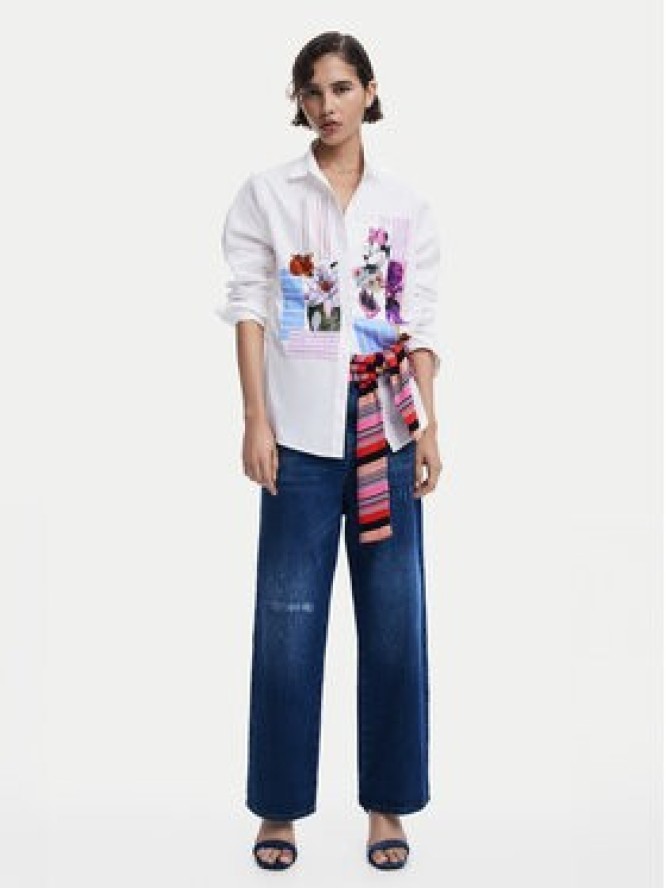 Desigual Koszula Flowers Minnie 25SWCW24 Biały Regular Fit