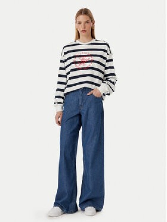 Tommy Hilfiger Bluza Th Roundal WW0WW50969 Biały Regular Fit