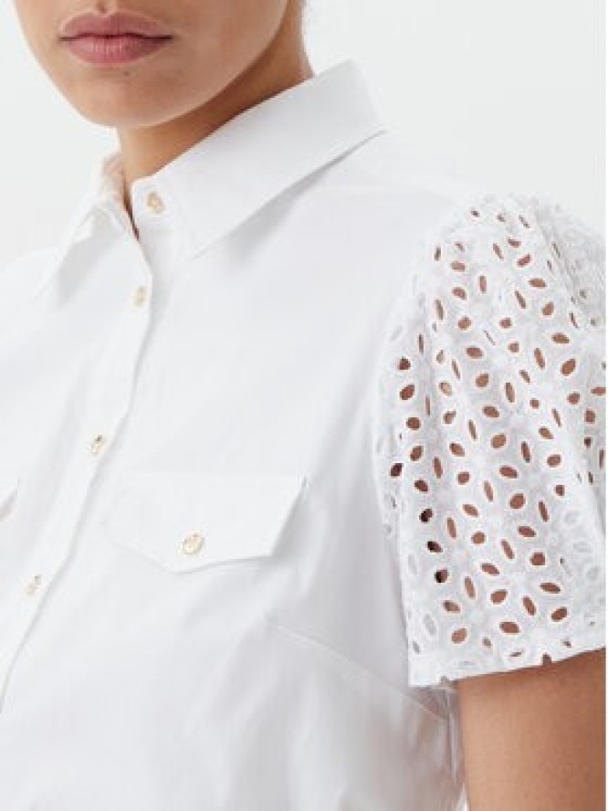 Fracomina Sukienka koszulowa FR25SD1009W682V8 Biały Slim Fit