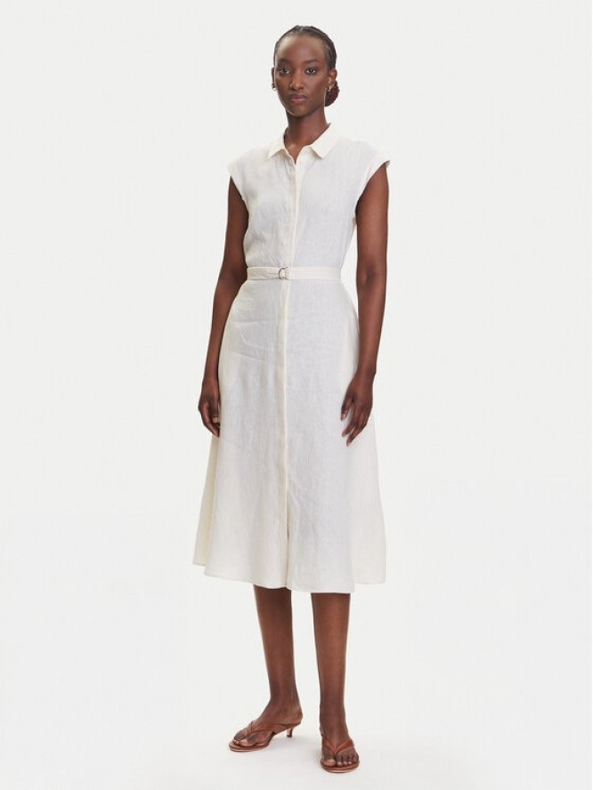 Marella Sukienka koszulowa Rodesia 2515221262 Écru Regular Fit