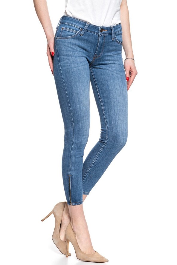 LEE SCARLETT CROPPED DAMSKIE SPODNIE JEANSOWE JEANSY DŻINSY RURKI 112106375