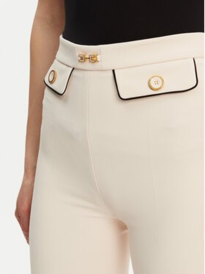 Elisabetta Franchi Spodnie materiałowe PA-T71-51E2-V360 Écru Regular Fit