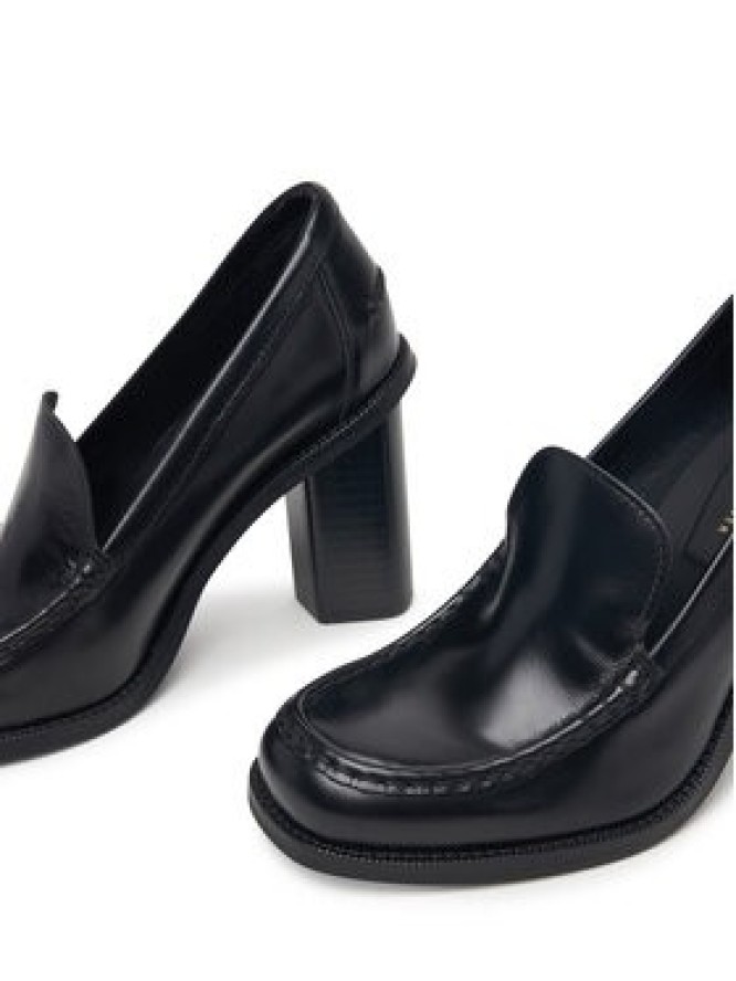 Tommy Hilfiger Półbuty Square Toe Heeled Loafer FW0FW09493 Czarny