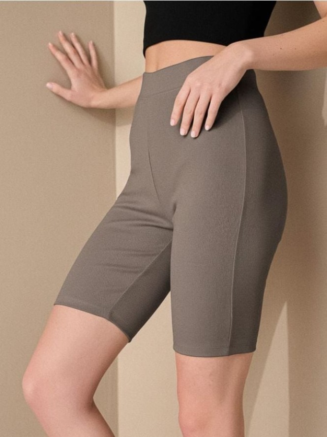 Szorty kolarki w prążek - brązowy