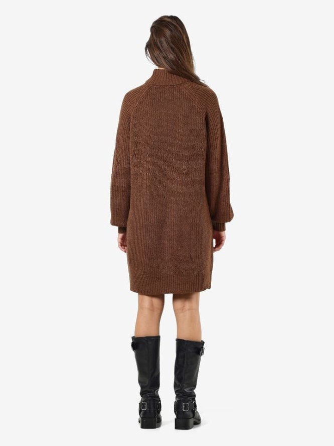 Noisy may Sukienka dzianinowa w kolorze jasnobrązowym rozmiar: S