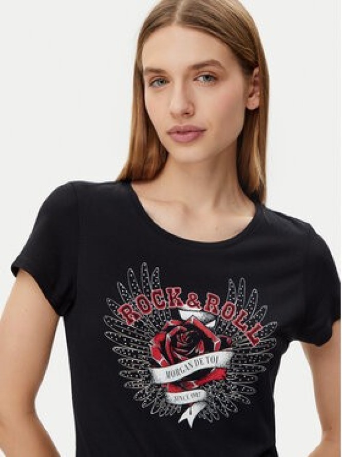 Morgan T-Shirt 251-DREBEL Czarny Regular Fit