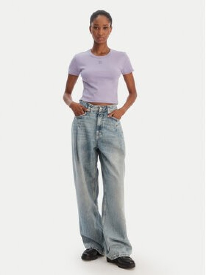 HUGO T-Shirt Delanor 50512000 Fioletowy Slim Fit