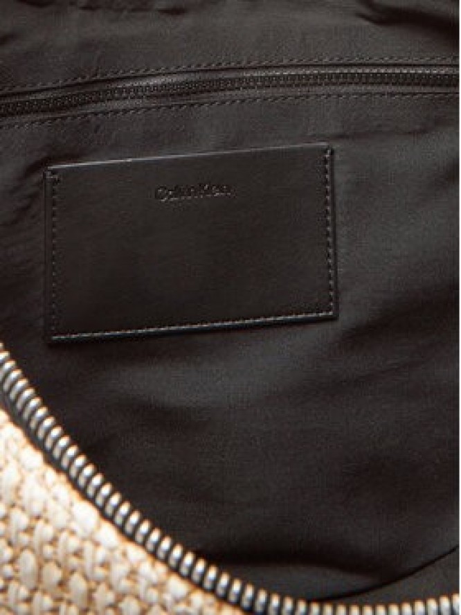 Calvin Klein Torebka Pinched Raffia Large Shoulder Ba LV04F3060G Beżowy