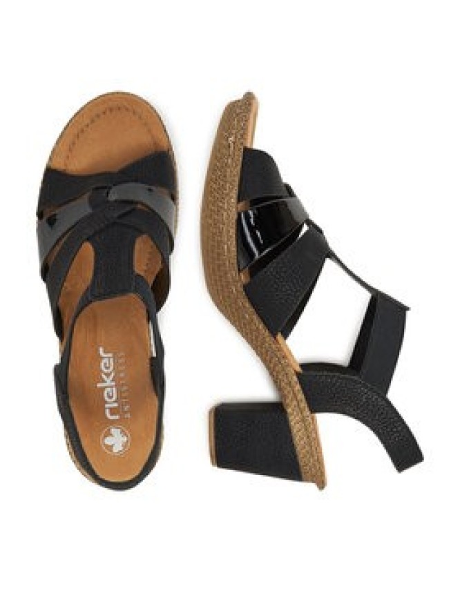 Rieker Sandały 665K3-00 Czarny