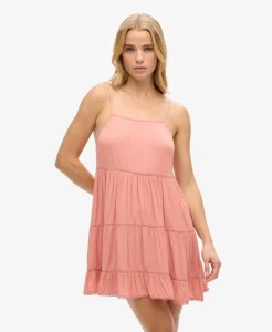 superdry Mini Beach Cami Dress z wiskozy - Desert Sand Pink