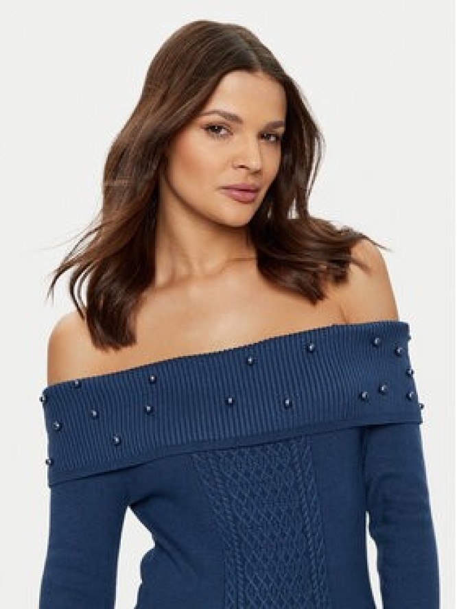 Guess Sukienka dzianinowa W5RK0G Z2YJ2 Granatowy Bodycon Fit