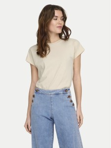 ONLY T-Shirt Erica 15308926 Beżowy Oversize