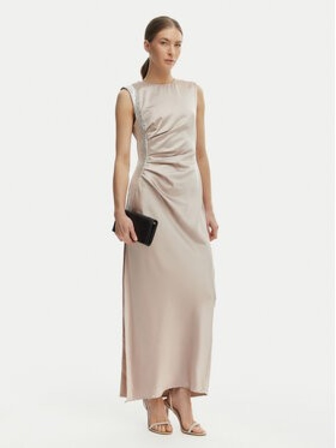 Rinascimento Sukienka wieczorowa CFC0127548003 Beżowy Regular Fit