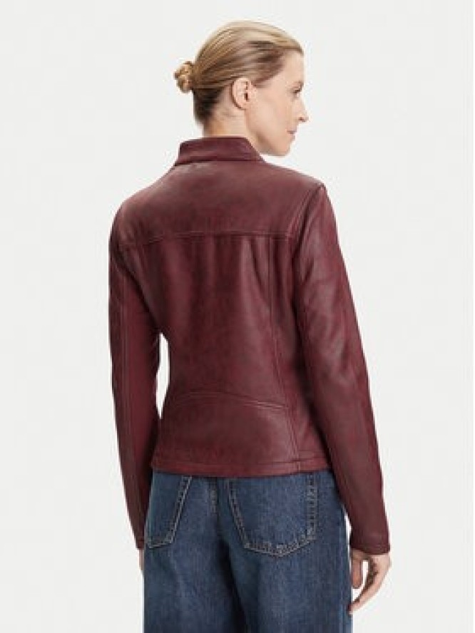 Desigual Kurtka z imitacji skóry Basic 25WWEW43 Bordowy Regular Fit