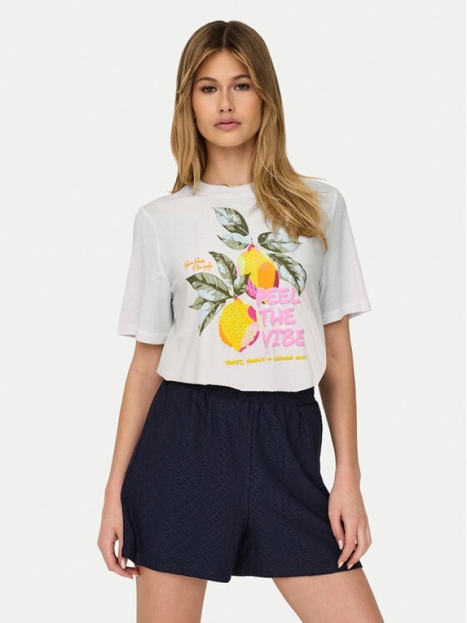 ONLY T-Shirt Bilins 15320615 Biały Regular Fit