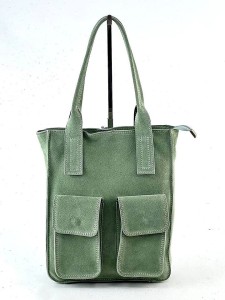 Marlon Skórzana torebka "Floriana" w kolorze miętowym - 24 x 30 x 8 cm rozmiar: onesize