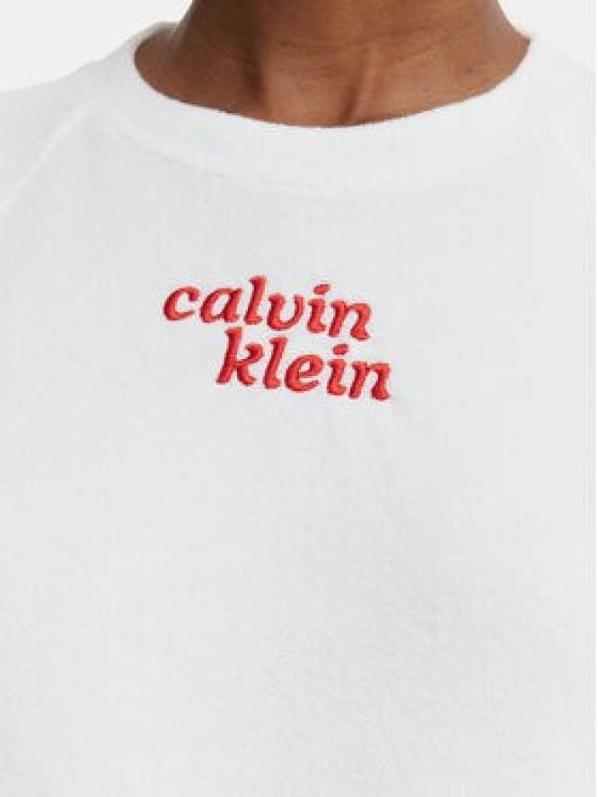 Calvin Klein Jeans T-Shirt TOWEL LV047G287G Biały Cropped Fit