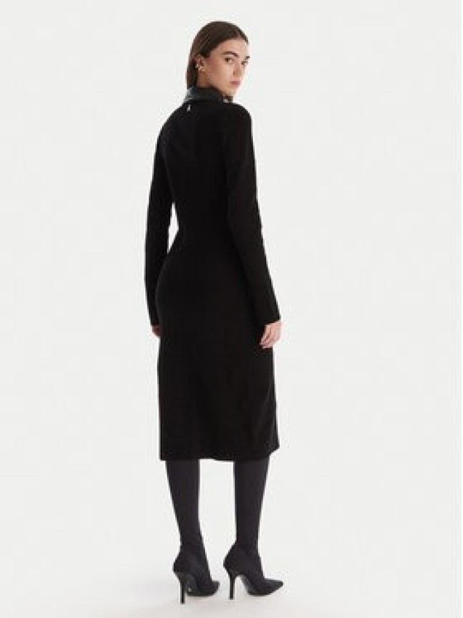 Patrizia Pepe Sukienka dzianinowa 2A2982 K215 Czarny Regular Fit